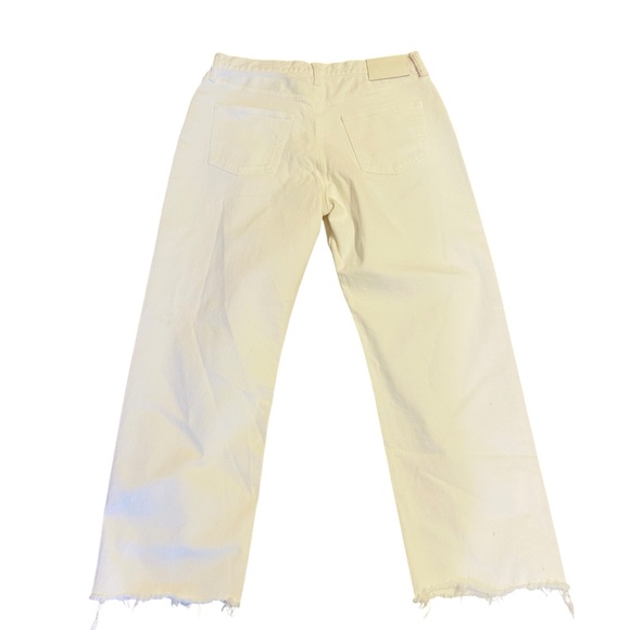 Moussy Vintage Aurora Wide Straight Jean White Raw Hem - Picture 9 of 15